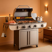 Propane Grill With Side Burner Commercial Grade Outdoor-0