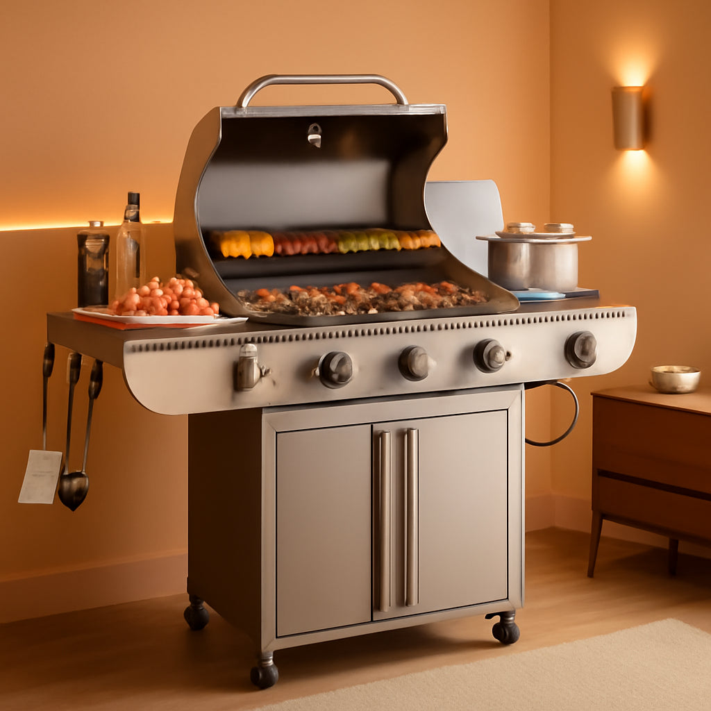 Propane Grill With Side Burner Commercial Grade Outdoor-0
