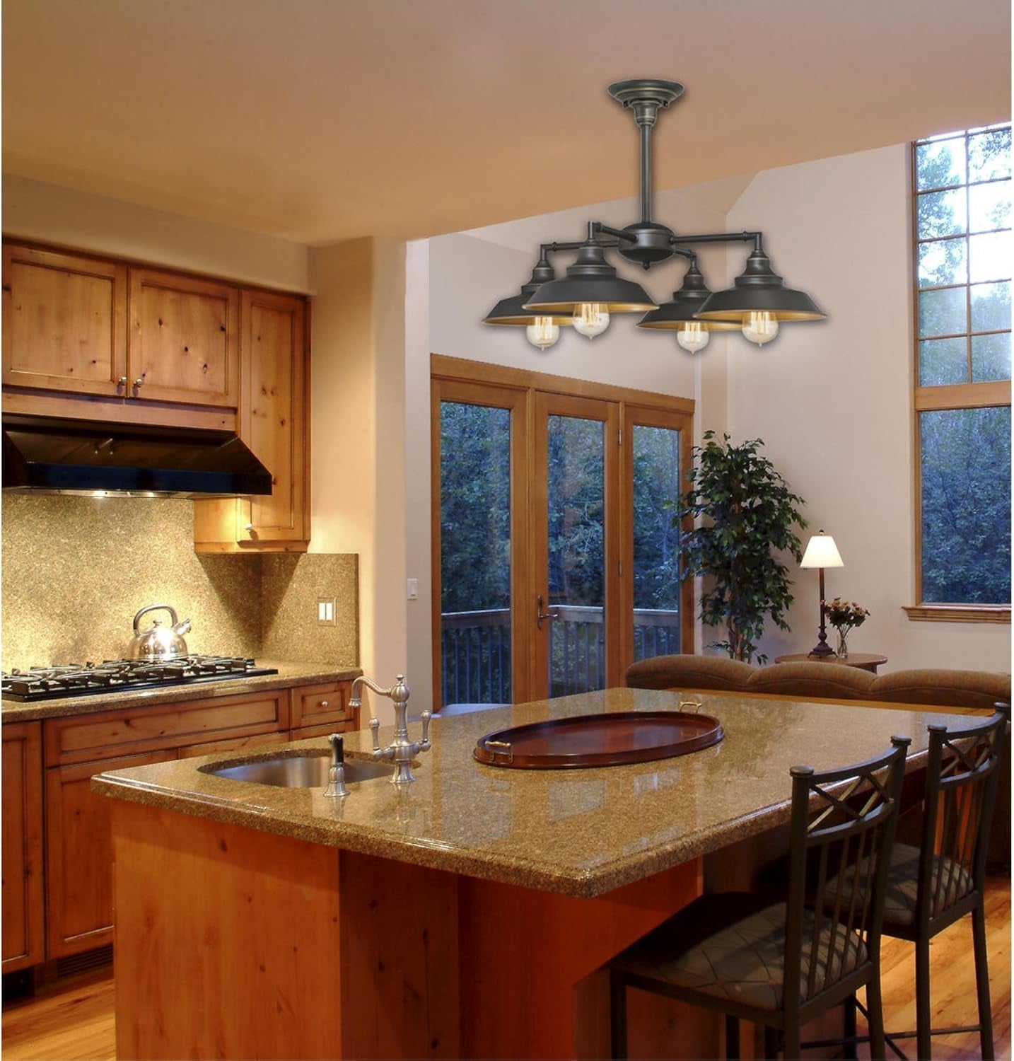 Oil Rubbed Bronze Four-Light Indoor Chandelier 16-Inch-3