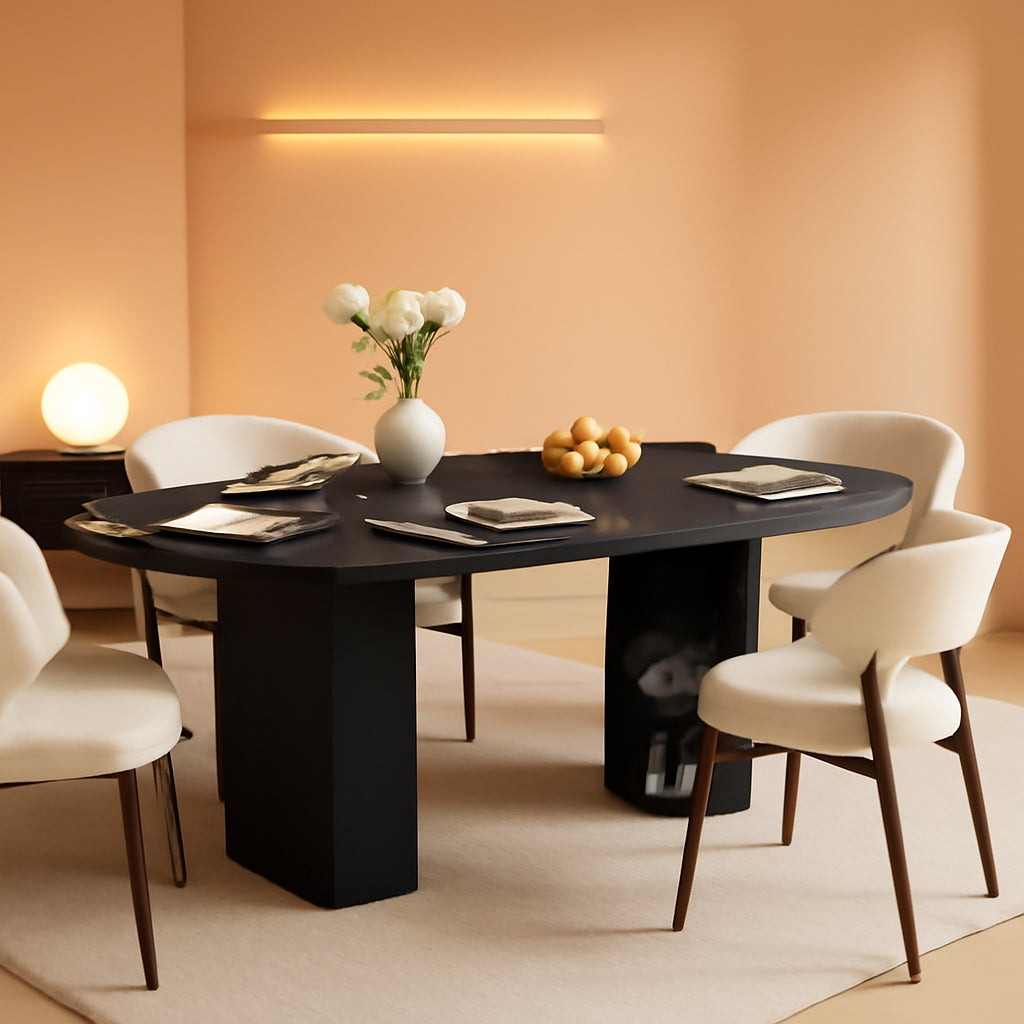 Extendable Oval Dining Table 41to78 Inches Charcoal Black-0