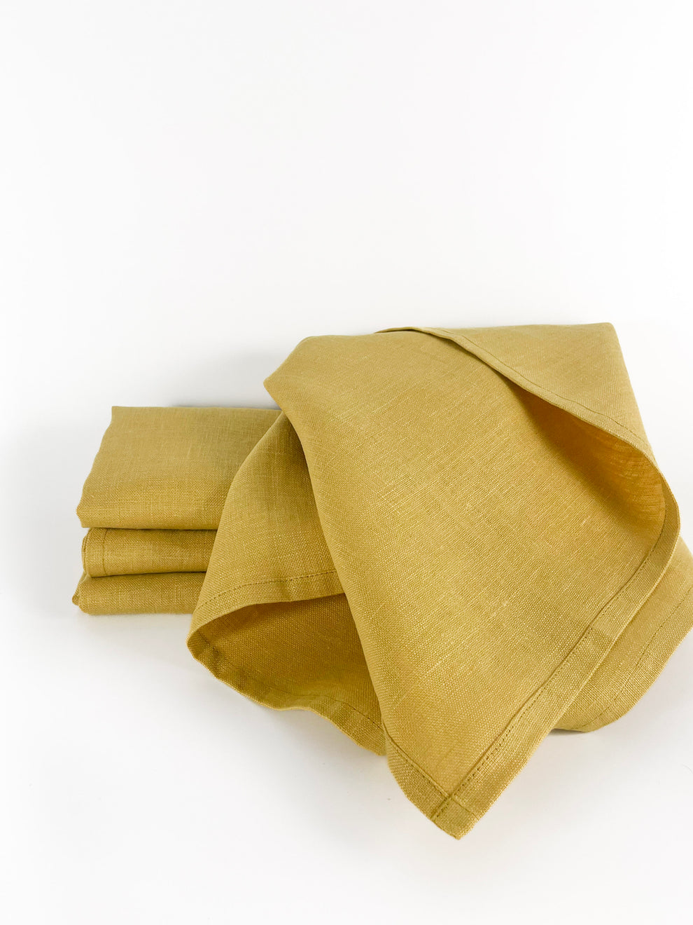 Mustard Yellow Linen Napkin Set-1
