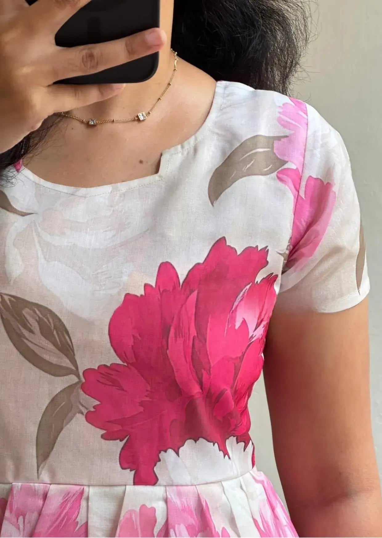 Gulabi Pushpanjali Soft Cotton Dress Yooneck
