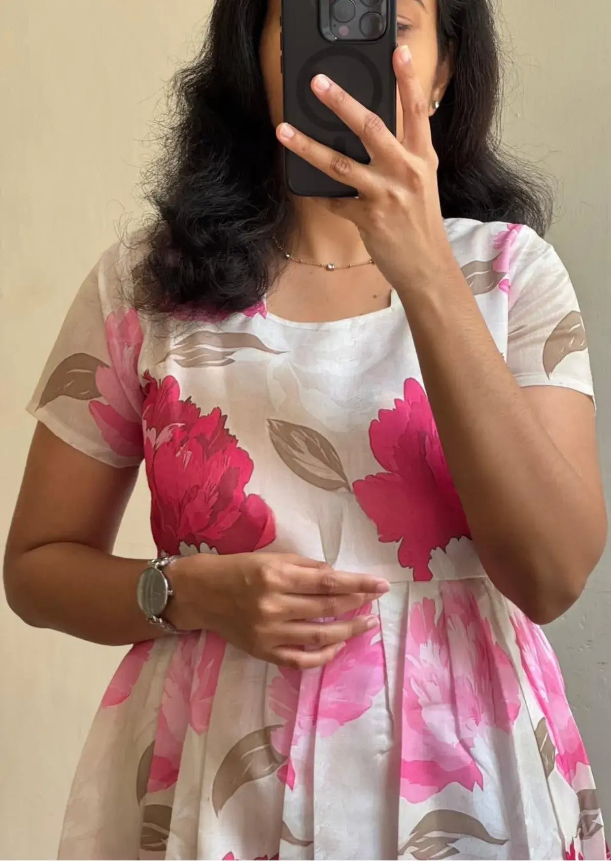 Gulabi Pushpanjali Soft Cotton Dress Yooneck