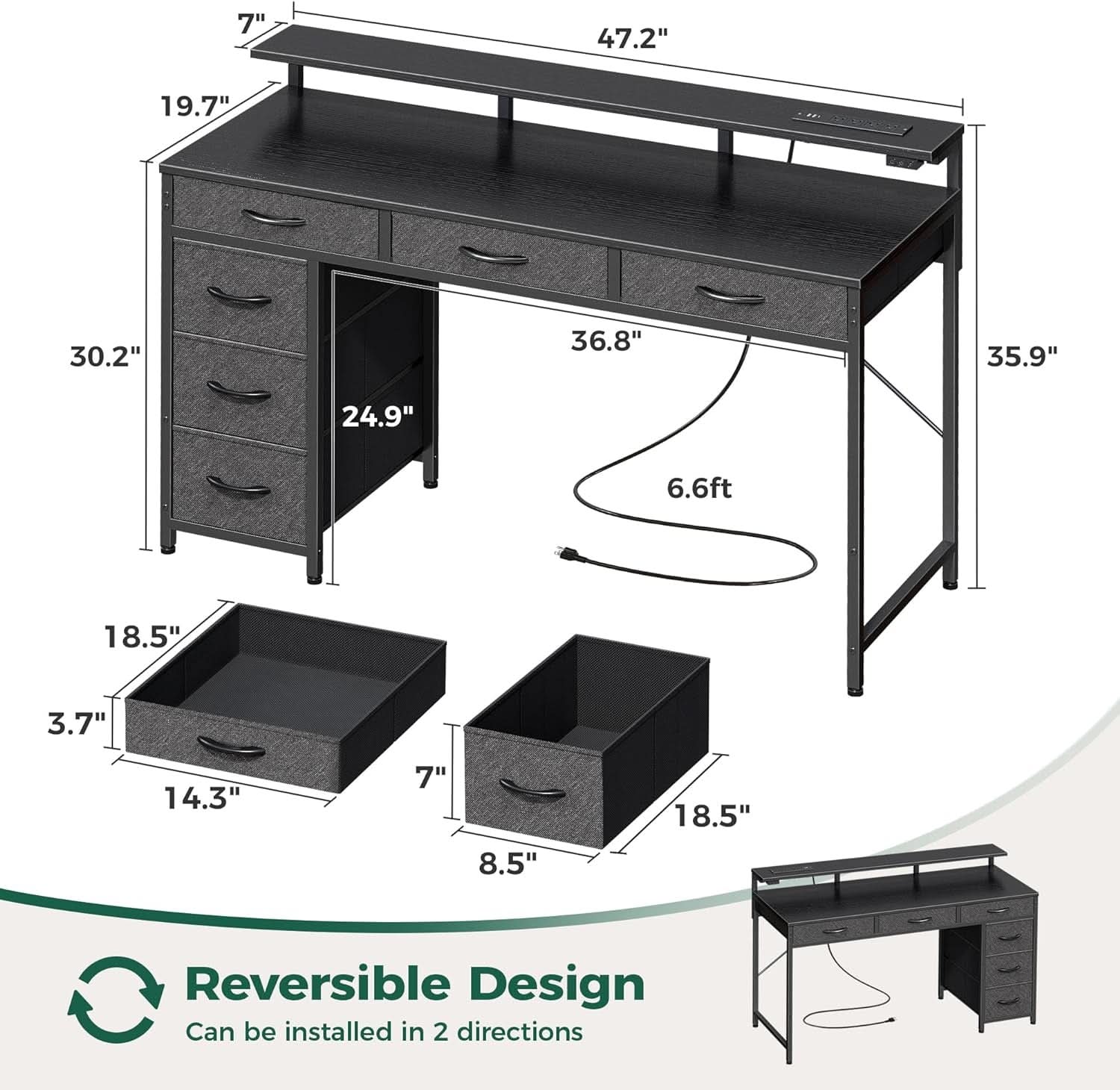 47 Inch RGB Gaming Desk For Home Office And Gaming Setup-1