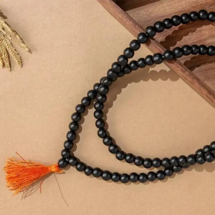 Original Karungali Malai Religious Mala 108-Beads 8MM Ebony Wood Jaap Mala Wood Necklace 8995