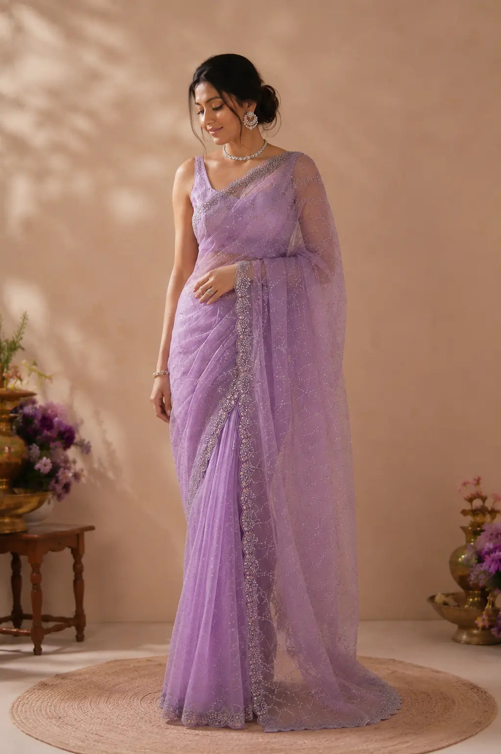 Sharbate-ae-mohobbat Soft Net Saree Ganpati
