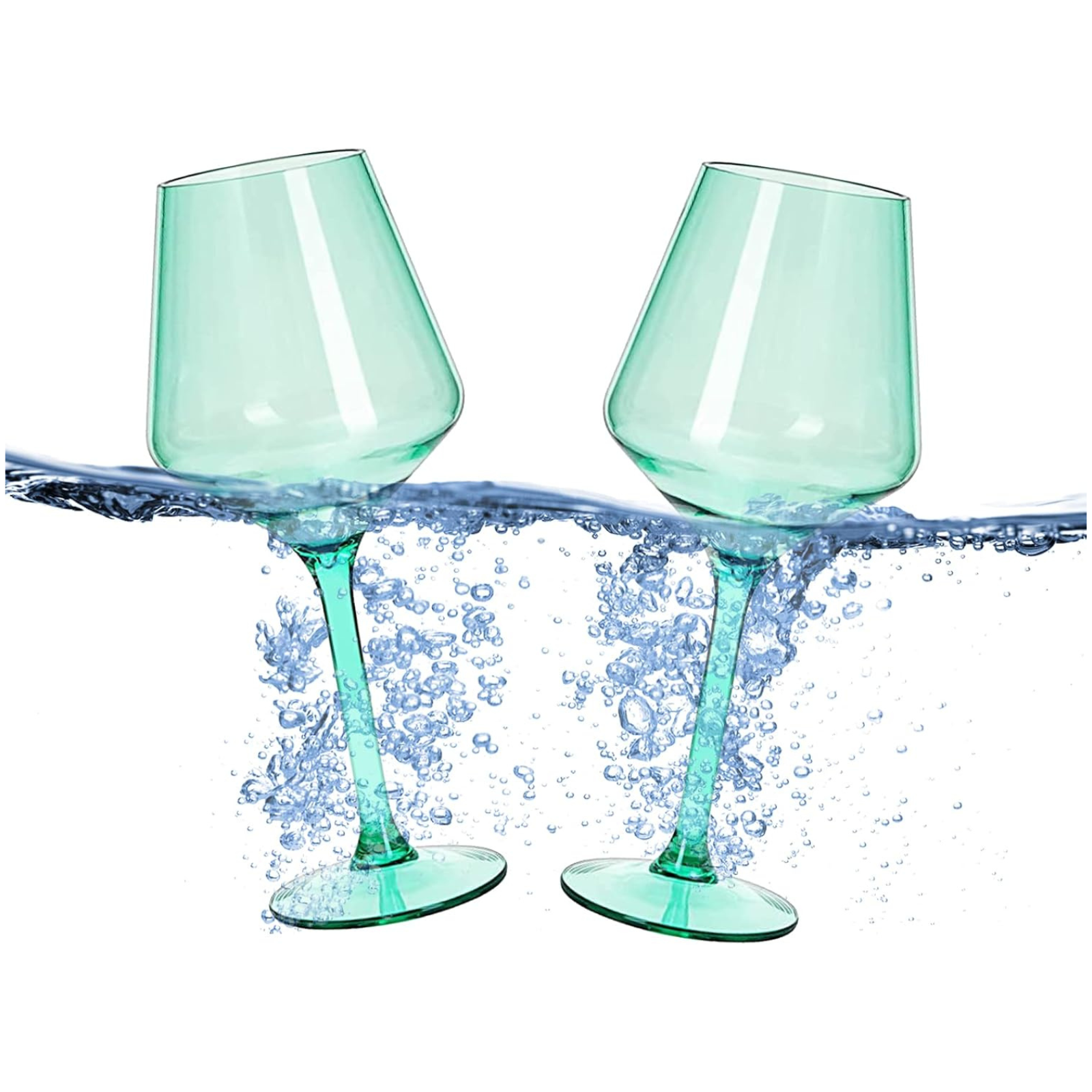 Floating Wine Glasses For Pool Set Of 2 15 Oz Shatterproof Poolside Wine Glasses Tritan Plastic Reus