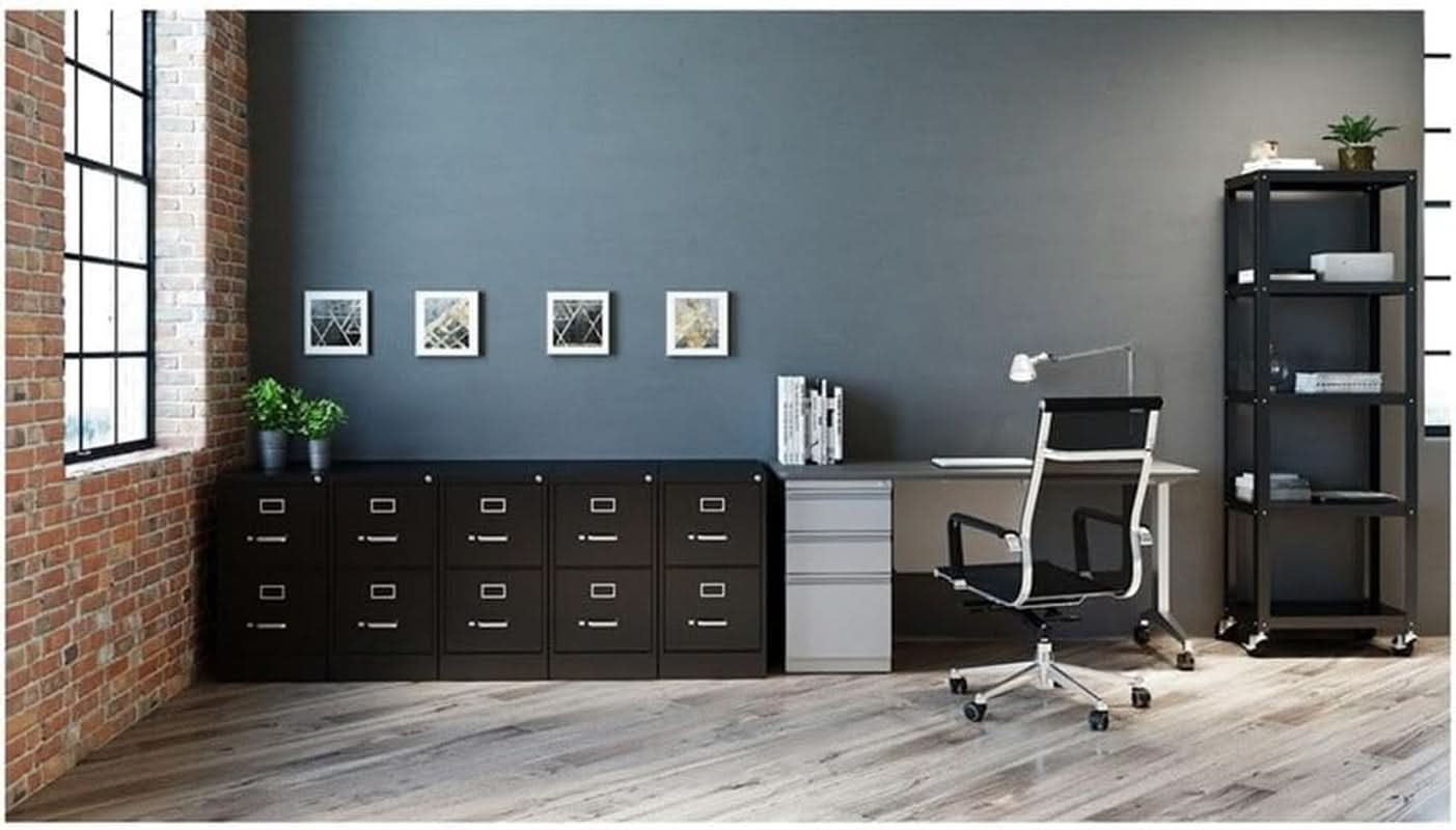 28.38 Inch Vertical Filing Cabinet Lockable Metal For Home Office Use Pre Assembled Letter Size Compatible-1