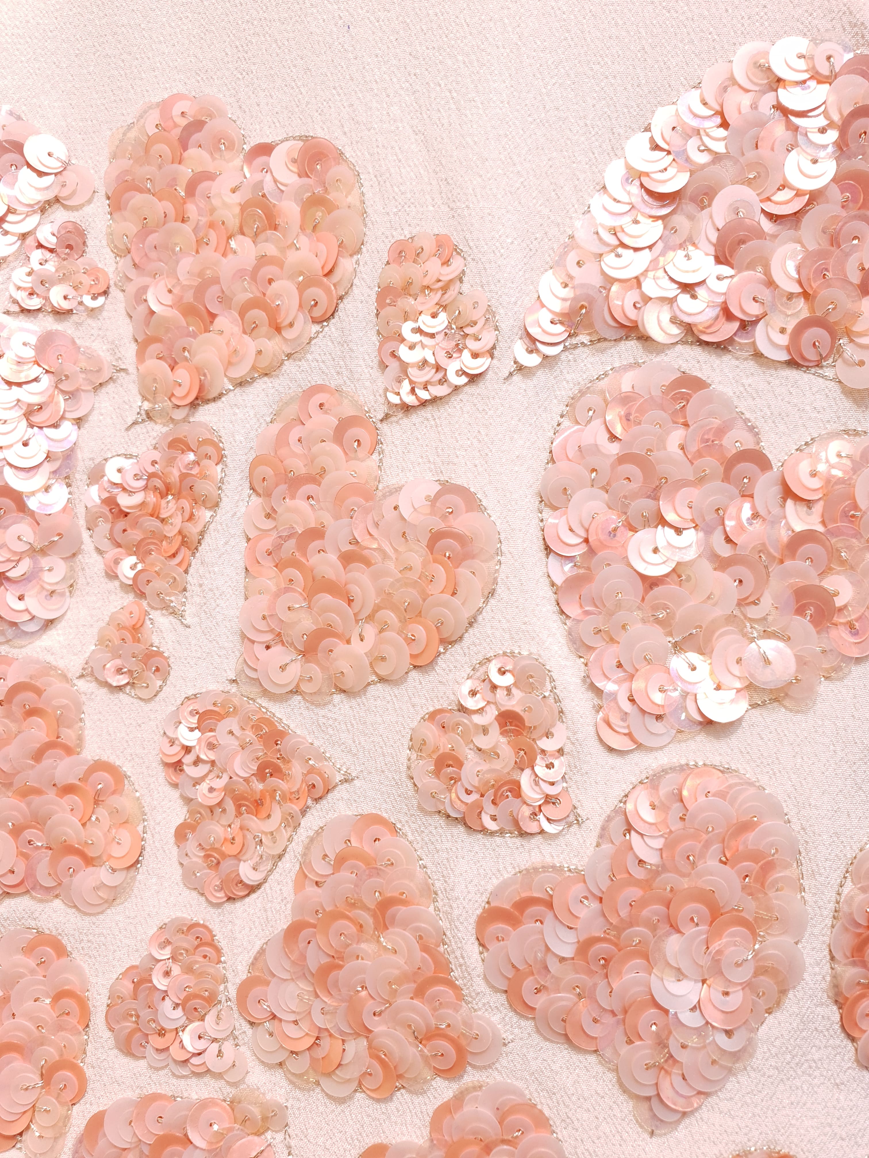 Peach Heart Embroidered Crop Top with Organza Bow-3