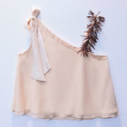 Sleeveless Crop Top with Embroidered Sequins Strap-0