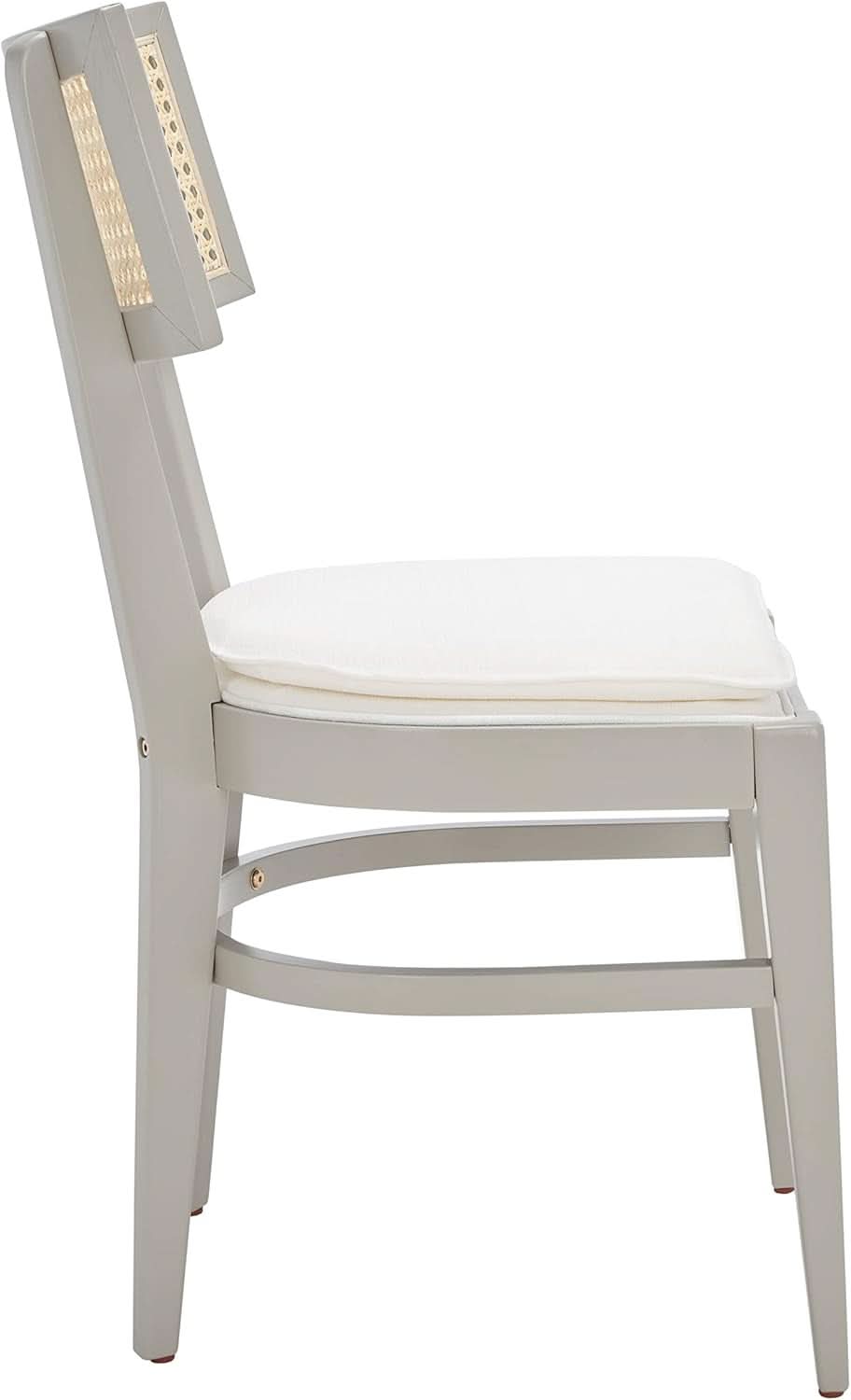 Coastal Grey Cane Seat Cushion Dining Chair For Kitchen-3
