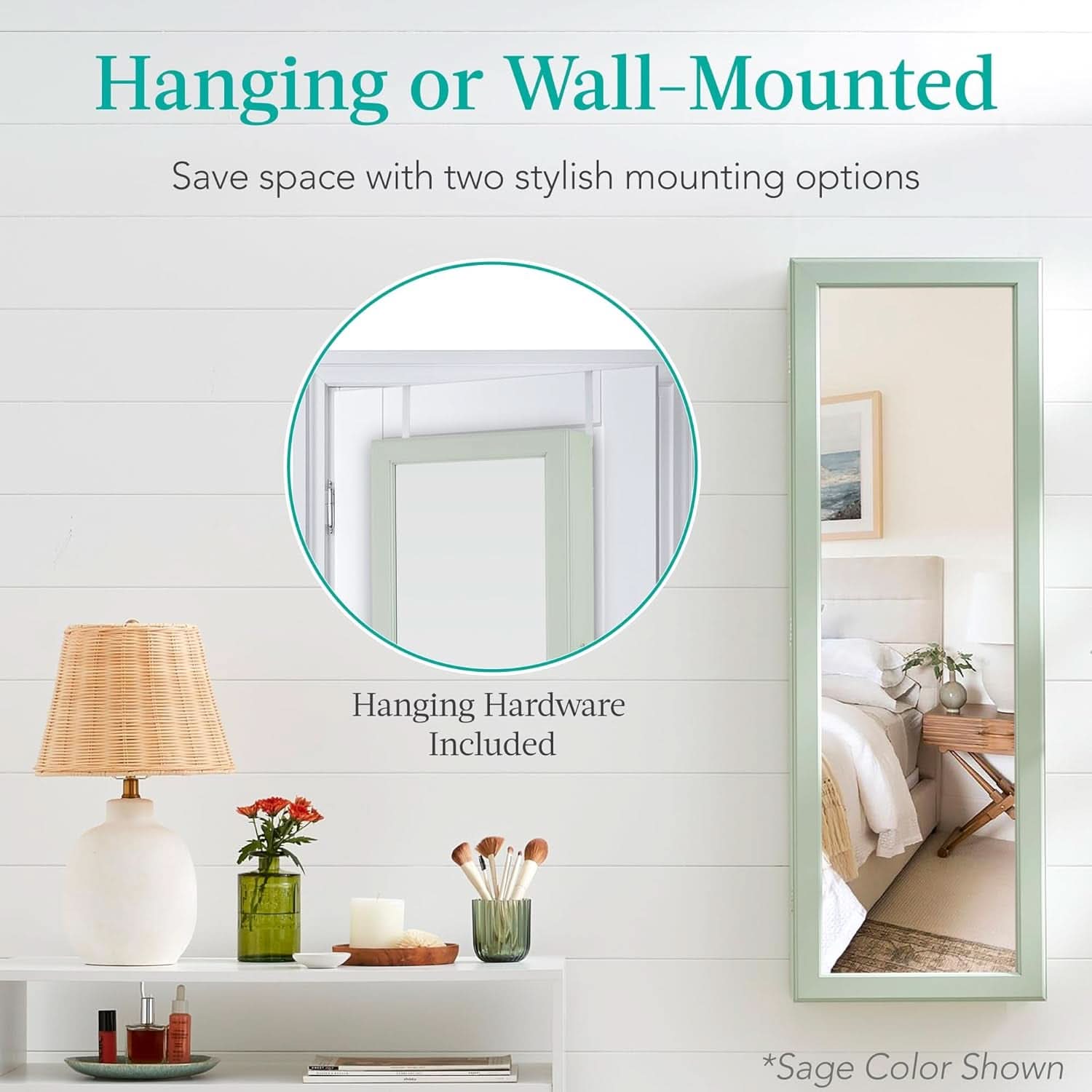 White Led Mirror Jewelry Cabinet With Lock And Drawers-1