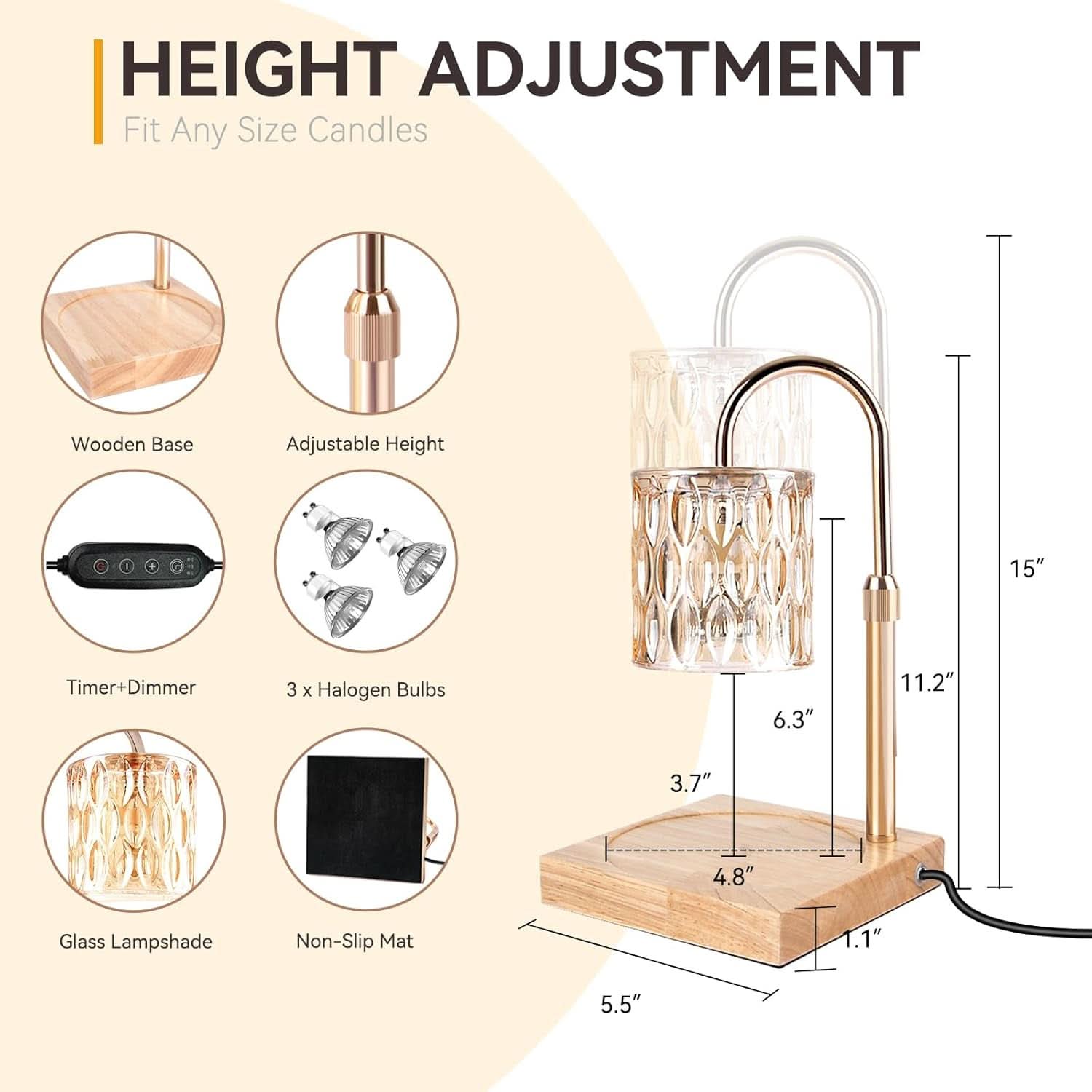 Candle Warmer Lamp Dimmable With Programmable Timer-1