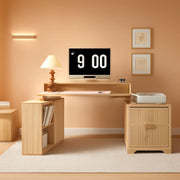 67-Inch L-Shaped Desk With Integrated Power Outlets-0