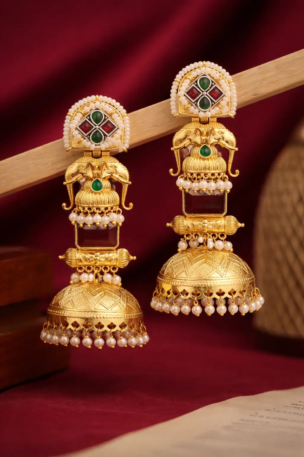 Parikha Royal Temple Jhumki Earrings Krishaz