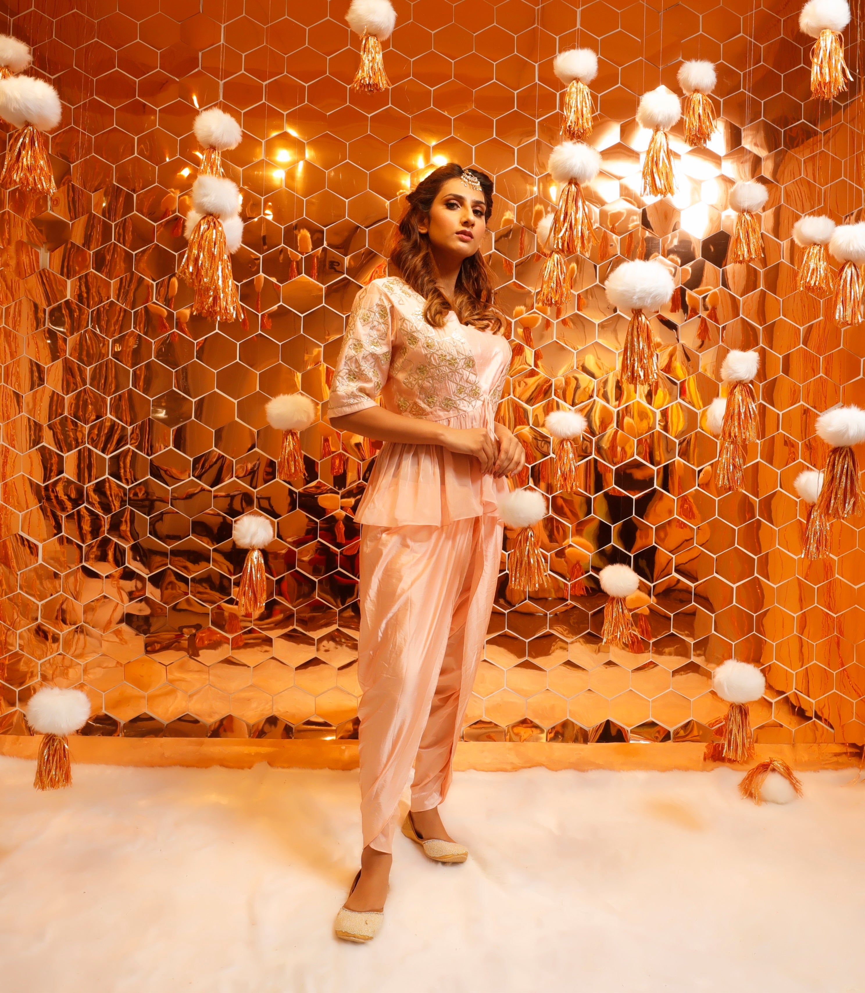 Peplum Jacket with Dhoti-1