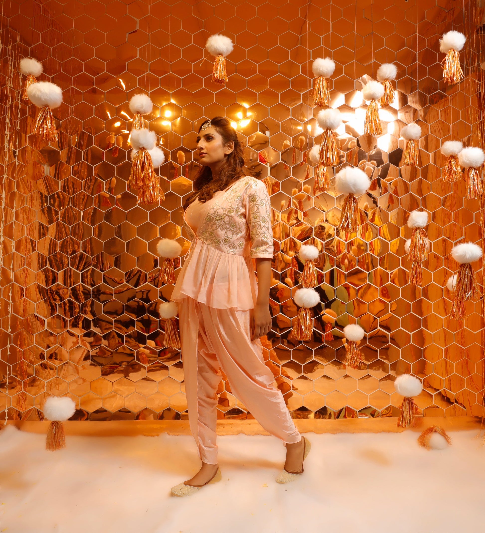 Peplum Jacket with Dhoti-0