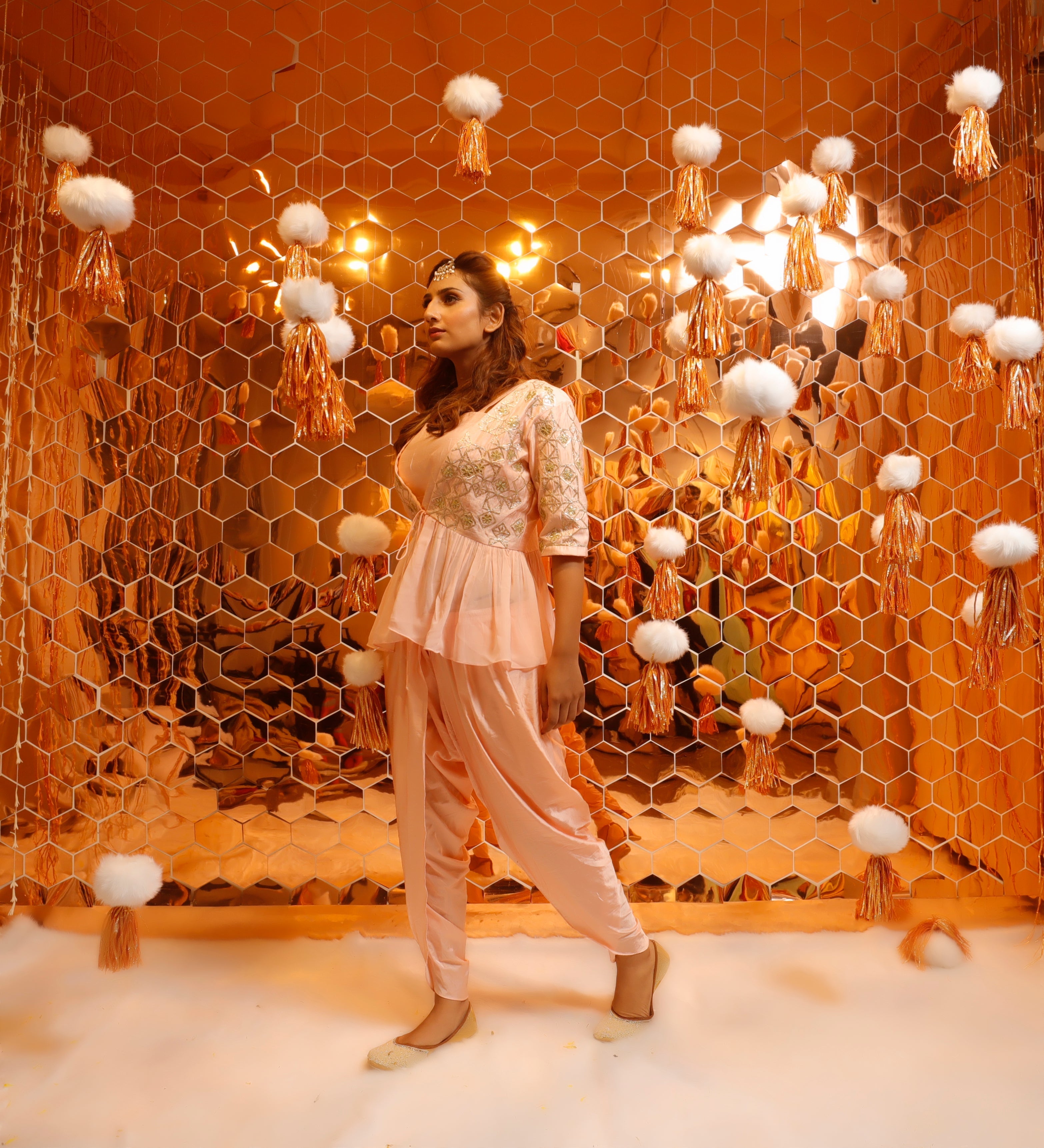 Peplum Jacket with Dhoti-0