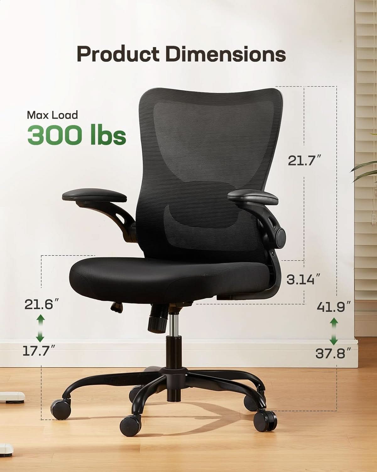 Mesh Office Chair With Adjustable Armrests And Lumbar-1