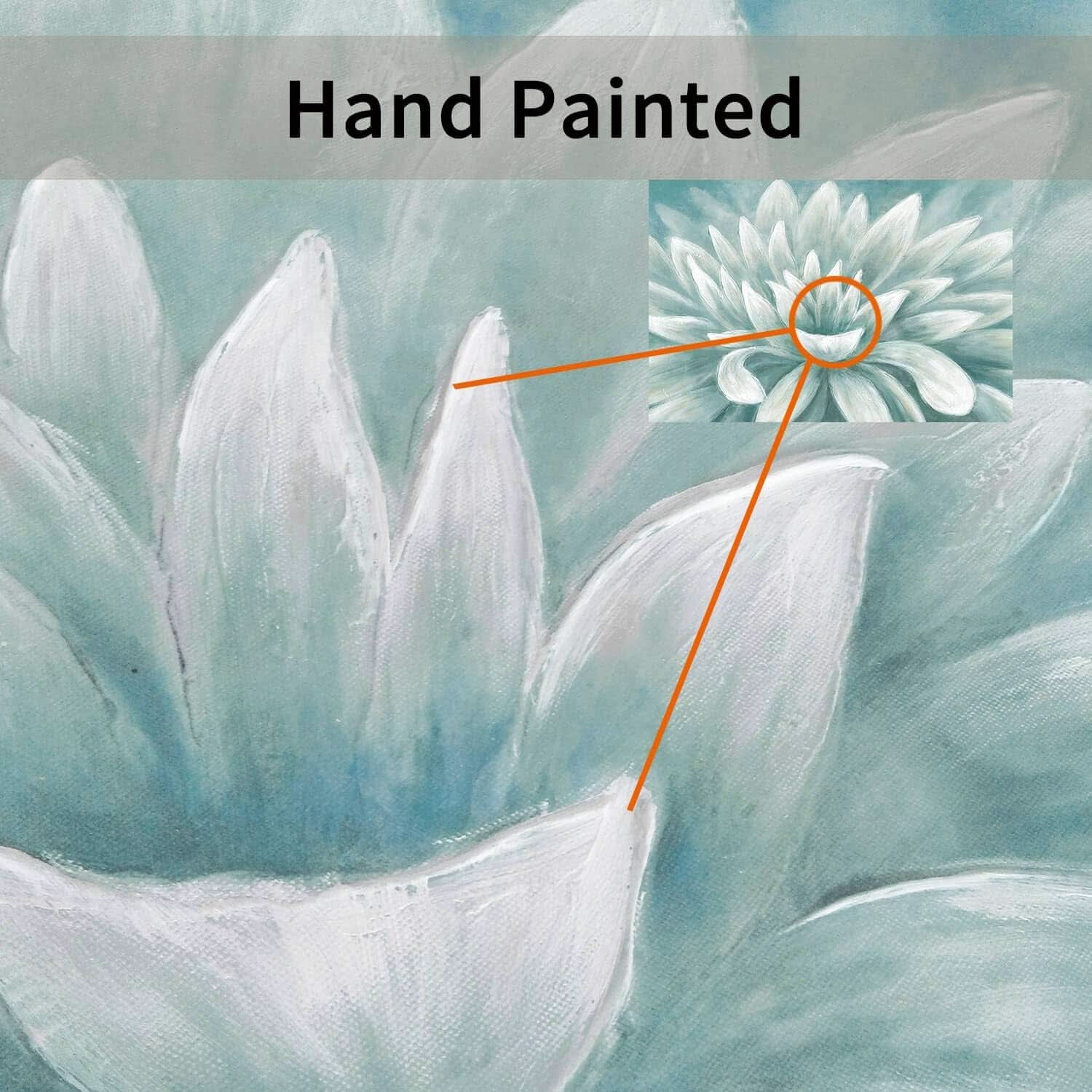 Abstract Floral Canvas Wall Art 36x24In Seafoam Green-1