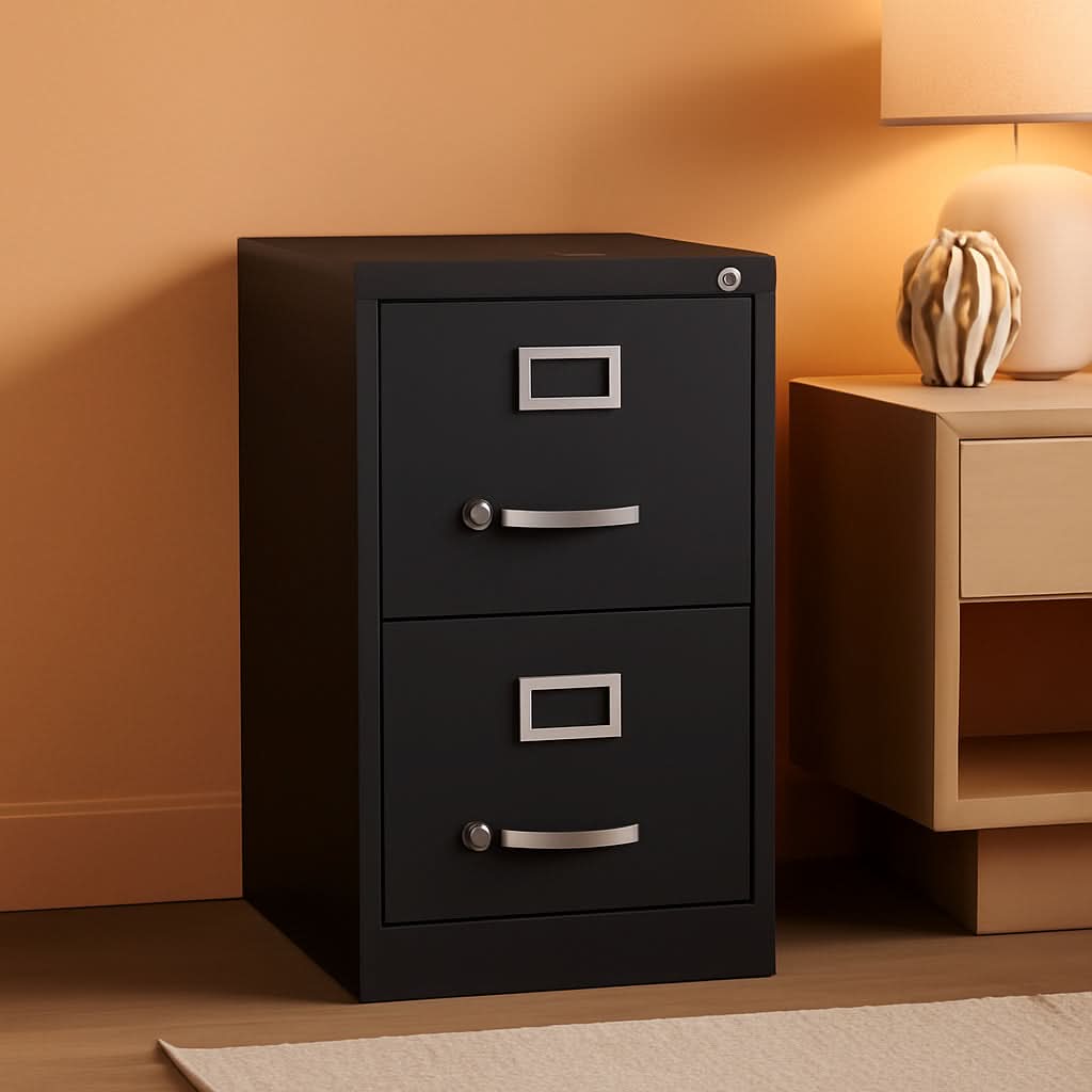 28.38 Inch Vertical Filing Cabinet Lockable Metal For Home Office Use Pre Assembled Letter Size Compatible-0