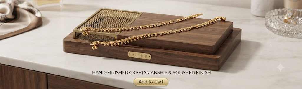 Gold-Plated Mesh Chain Plain Ghungroo Bell Anklet Payal – Set of 2