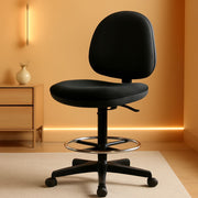 Pneumatic Adjustable Office Stool Black Multitask Ergonomic-0