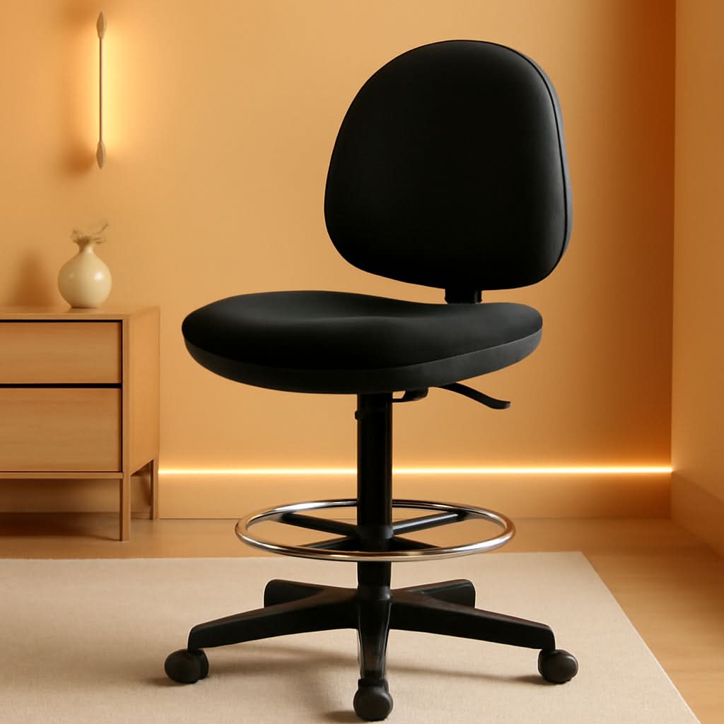 Pneumatic Adjustable Office Stool Black Multitask Ergonomic-0