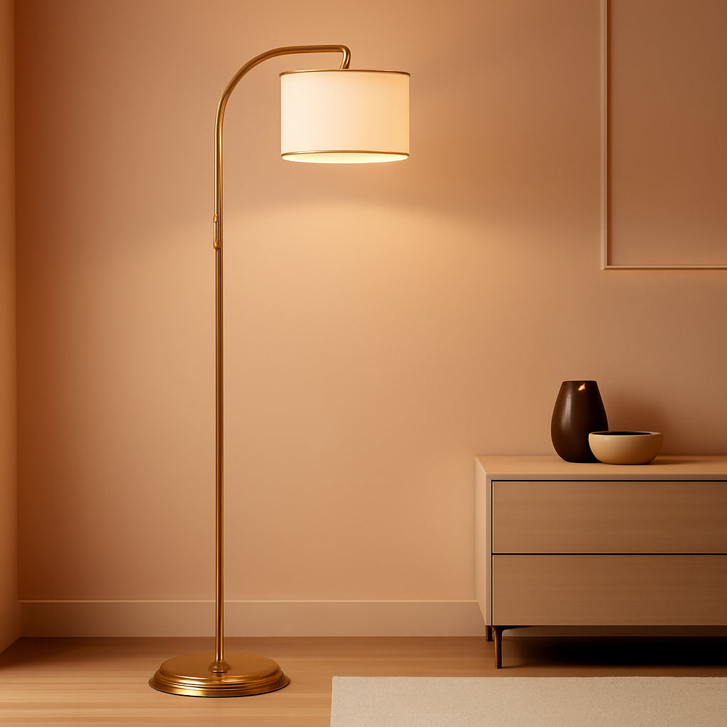 Tall Floor Lamp 65 Inch Brushed Gold Contemporary Finish-0