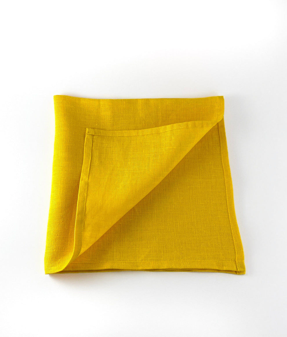 Yellow Linen Napkin Set-4