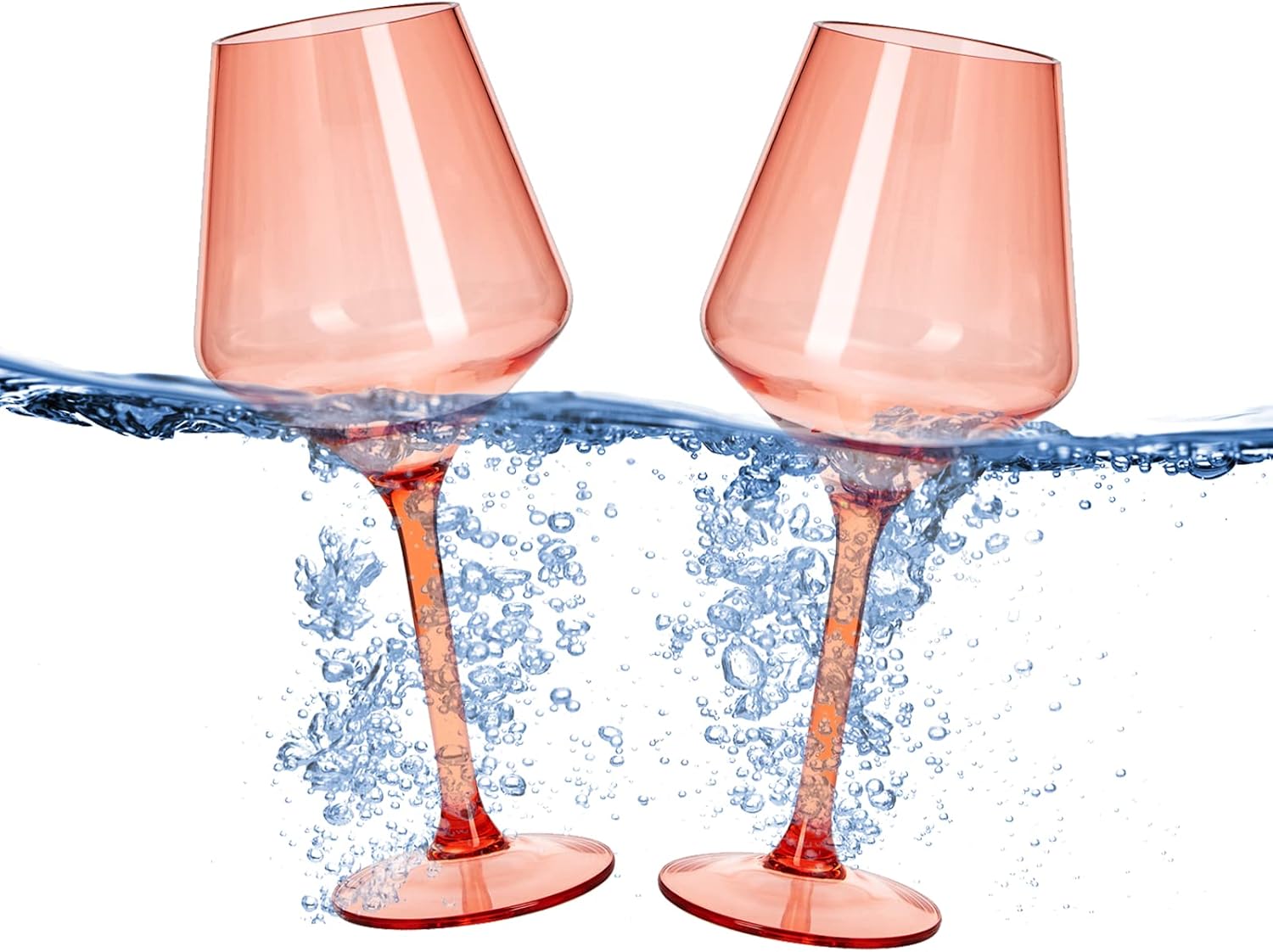 Floating Wine Glasses For Pool Set Of 2 15 Oz Shatterproof Poolside Wine Glasses Tritan Plastic Reus