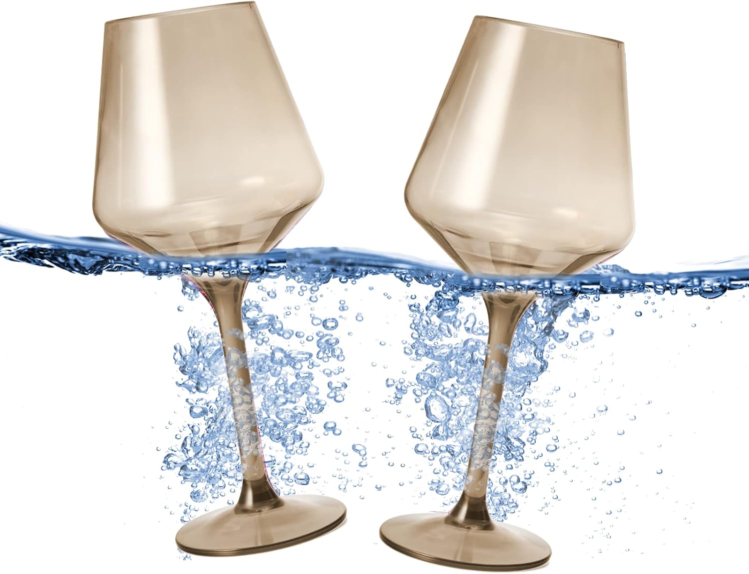 Floating Wine Glasses For Pool Set Of 2 15 Oz Shatterproof Poolside Wine Glasses Tritan Plastic Reus