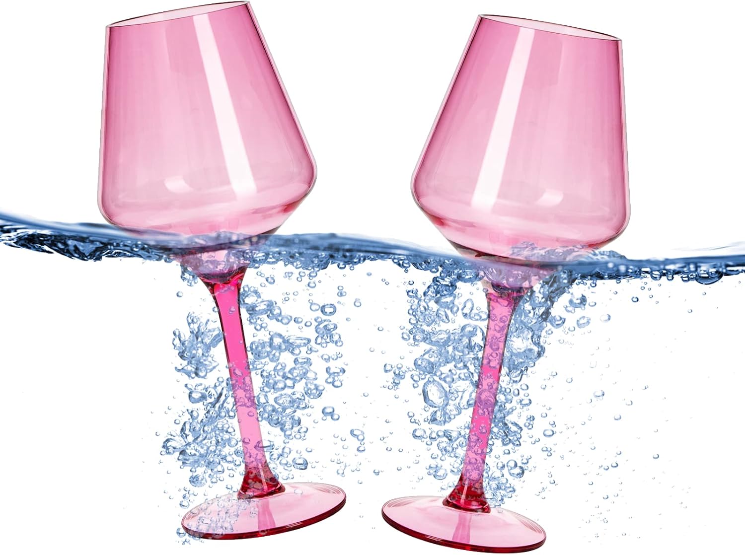 Floating Wine Glasses For Pool Set Of 2 15 Oz Shatterproof Poolside Wine Glasses Tritan Plastic Reus