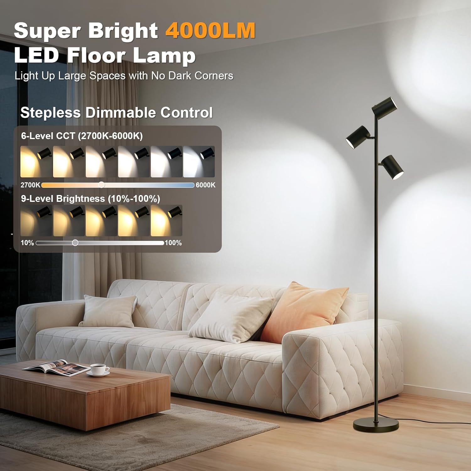 Commercial Grade LED Floor Lamp With Remote Dimmable-1