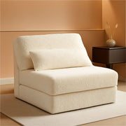 Multifunctional Sleeper Sofa Bed Single Size Beige-0