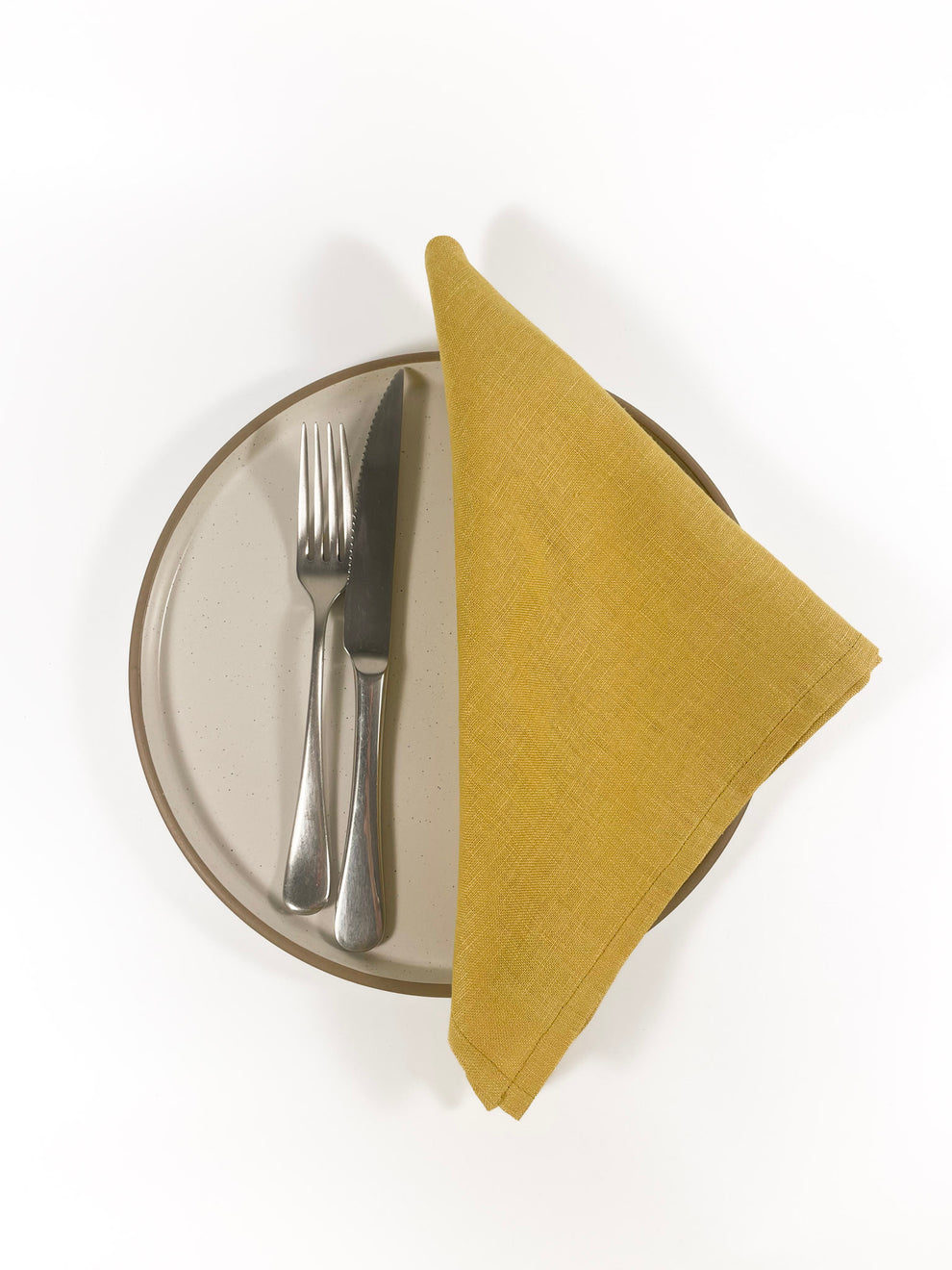 Mustard Yellow Linen Napkin Set-0