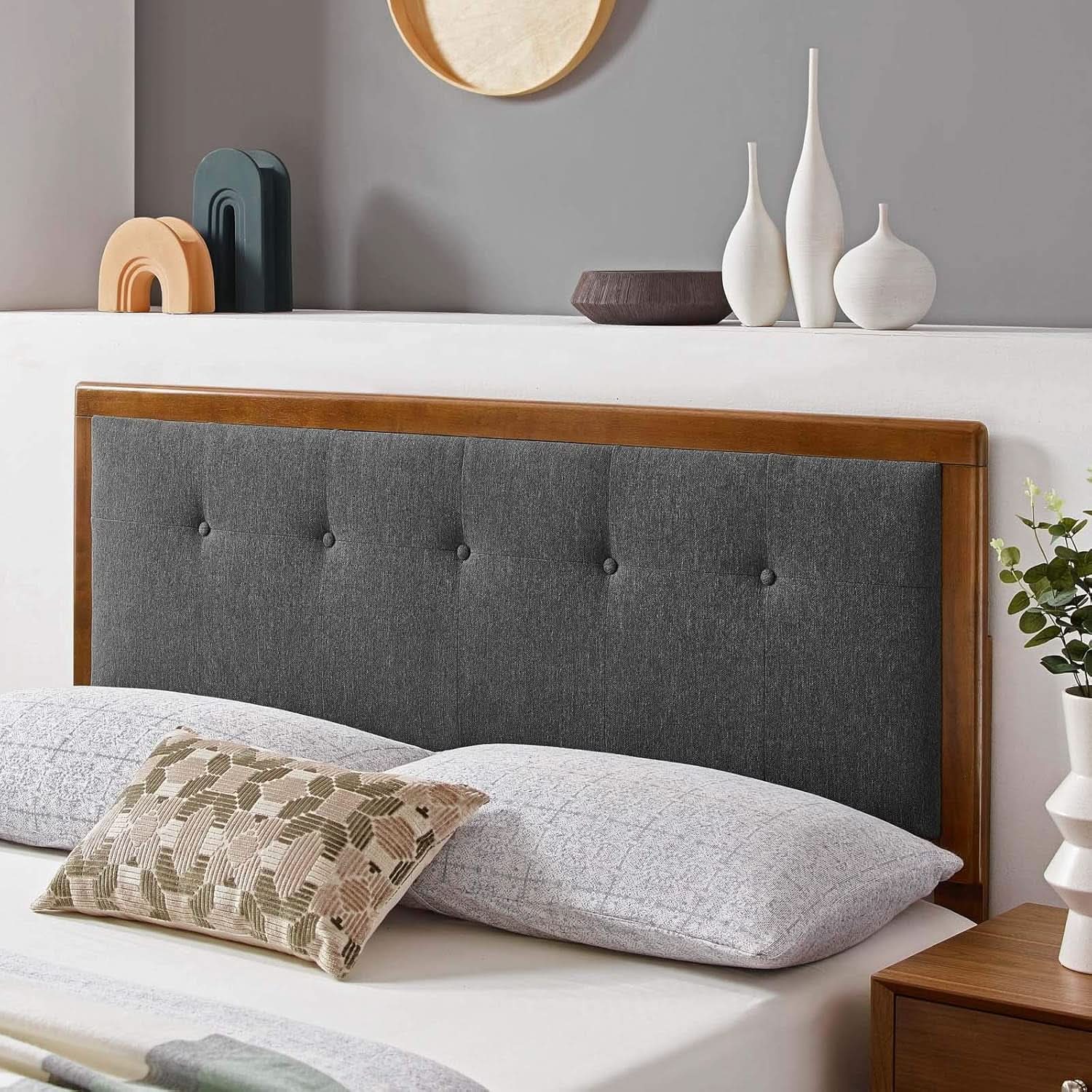Modern Tufted Queen Headboard with Foam Padding-0