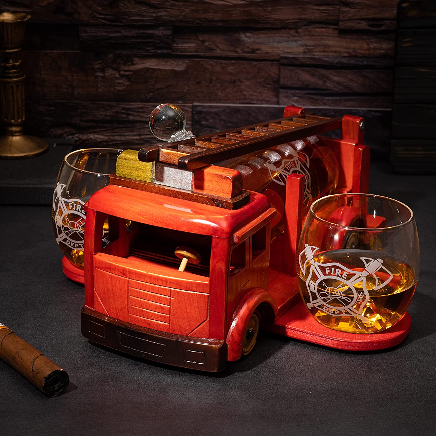 Firetruck Decanter By Premium Barware Gift Elegant Drinkware Collection