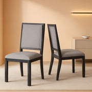 Espresso Upholstered Solid Wood Dining Chairs 19Inch-0