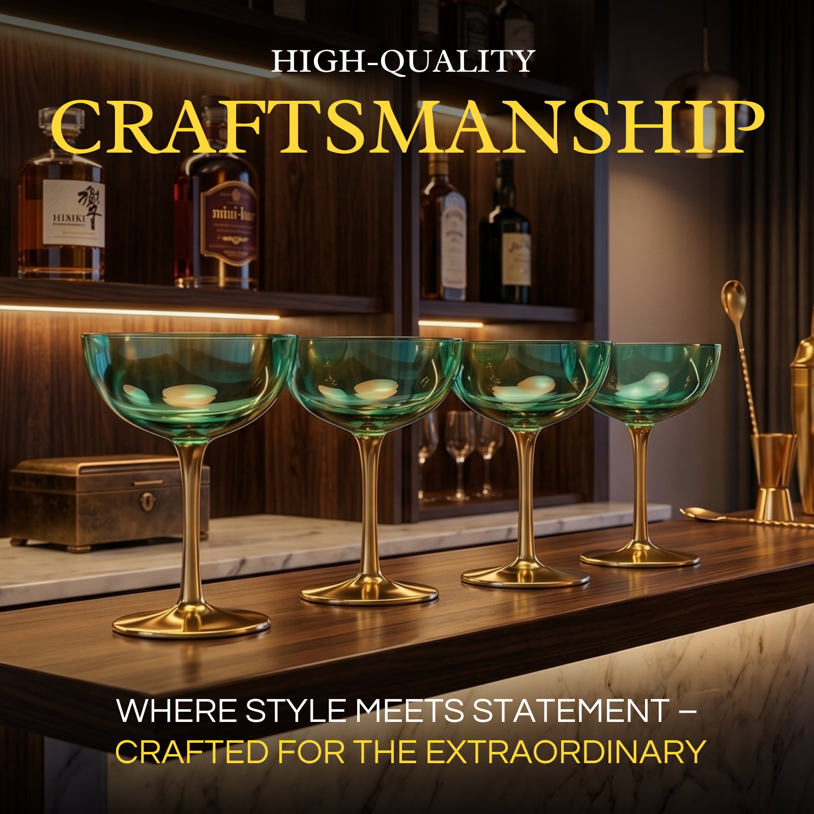 Colored Coupe Art Deco Glasses Gold Set Of 4 12 Oz Classic Cocktail Glassware For Champagne Martini