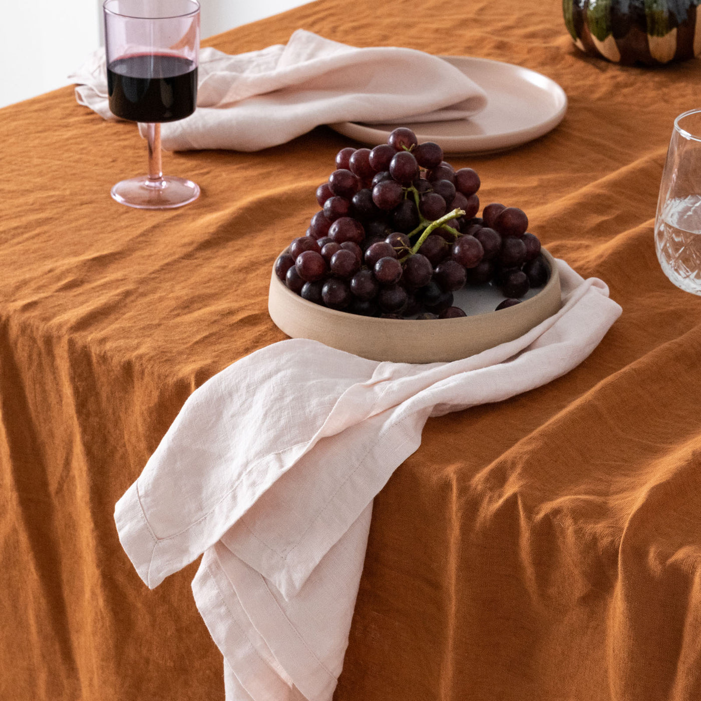 Camel Brown Linen Napkin Set-1