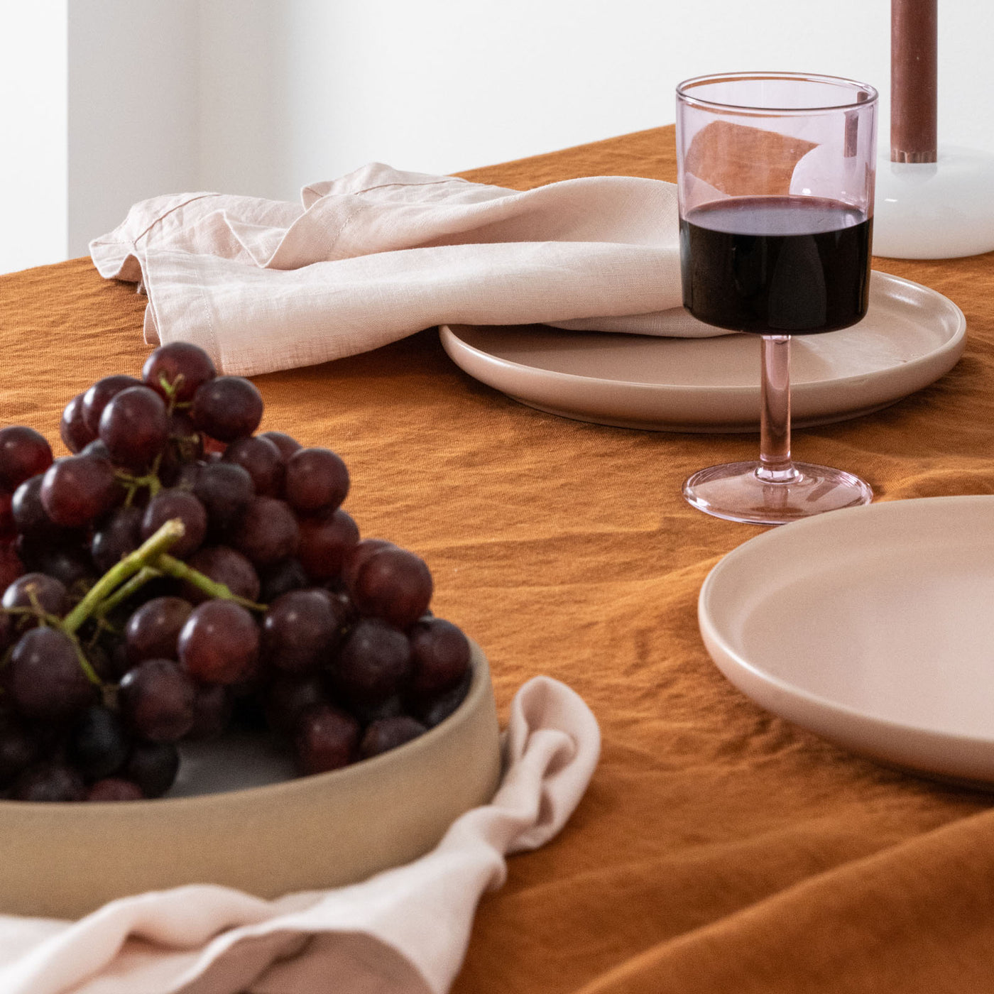 Camel Brown Linen Napkin Set-2