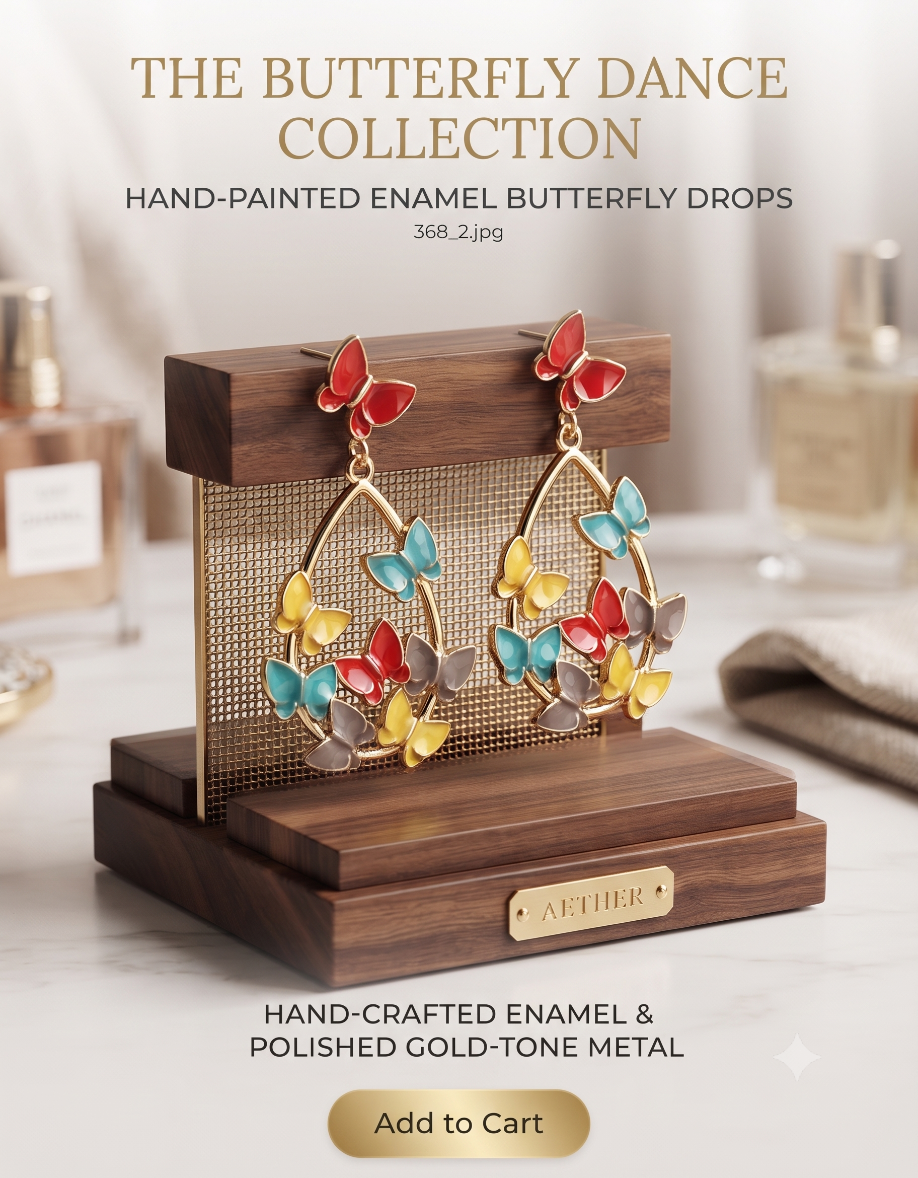 Multicolour Butterfly Chandelier Drop Earrings