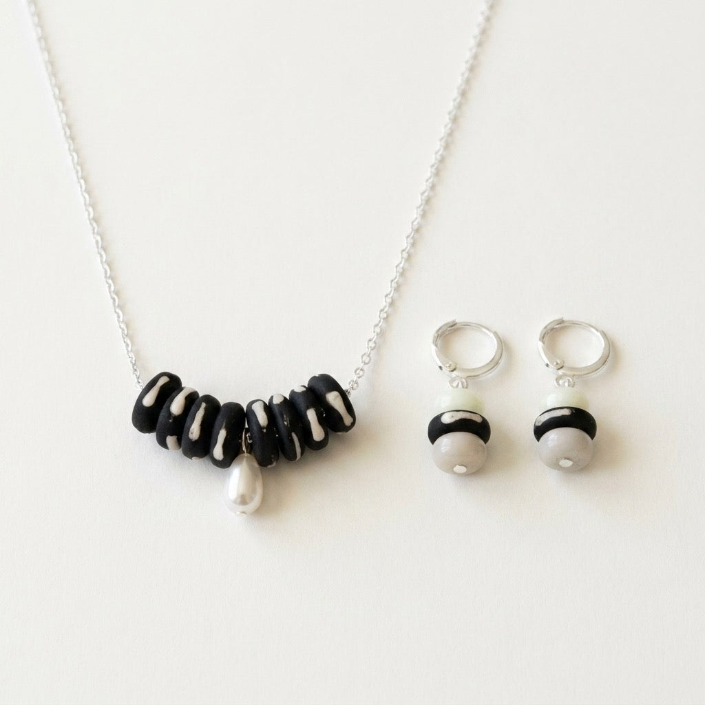 Dalmatian Necklace & Earrings Set