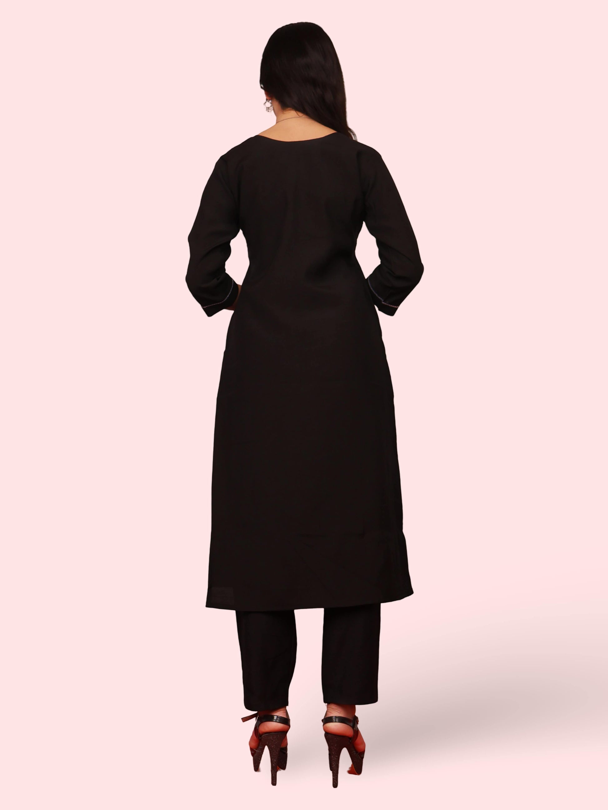 Woman Straight Suit Set with Pant-Dupatta-2