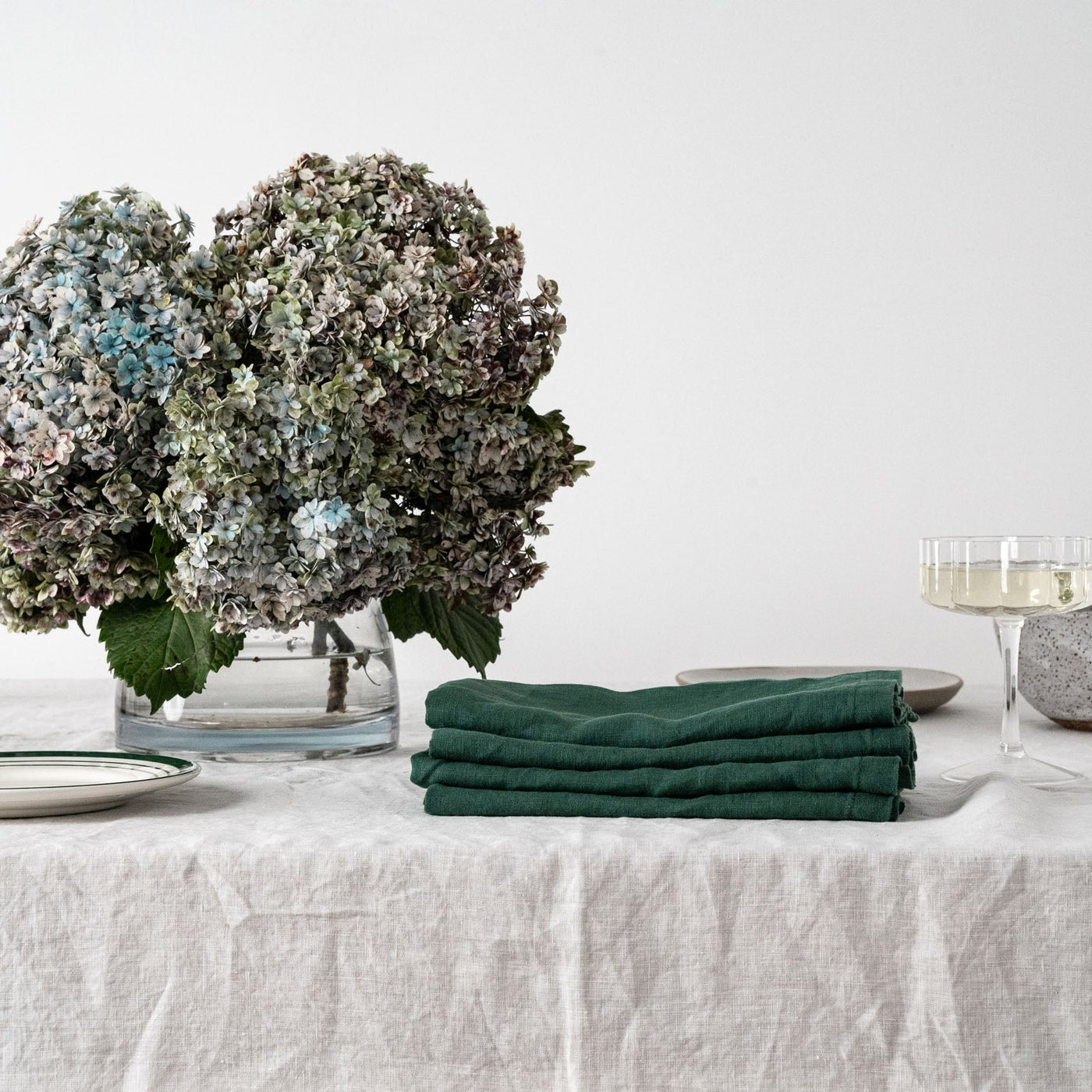 100% Linen Napkin Set Jade-4