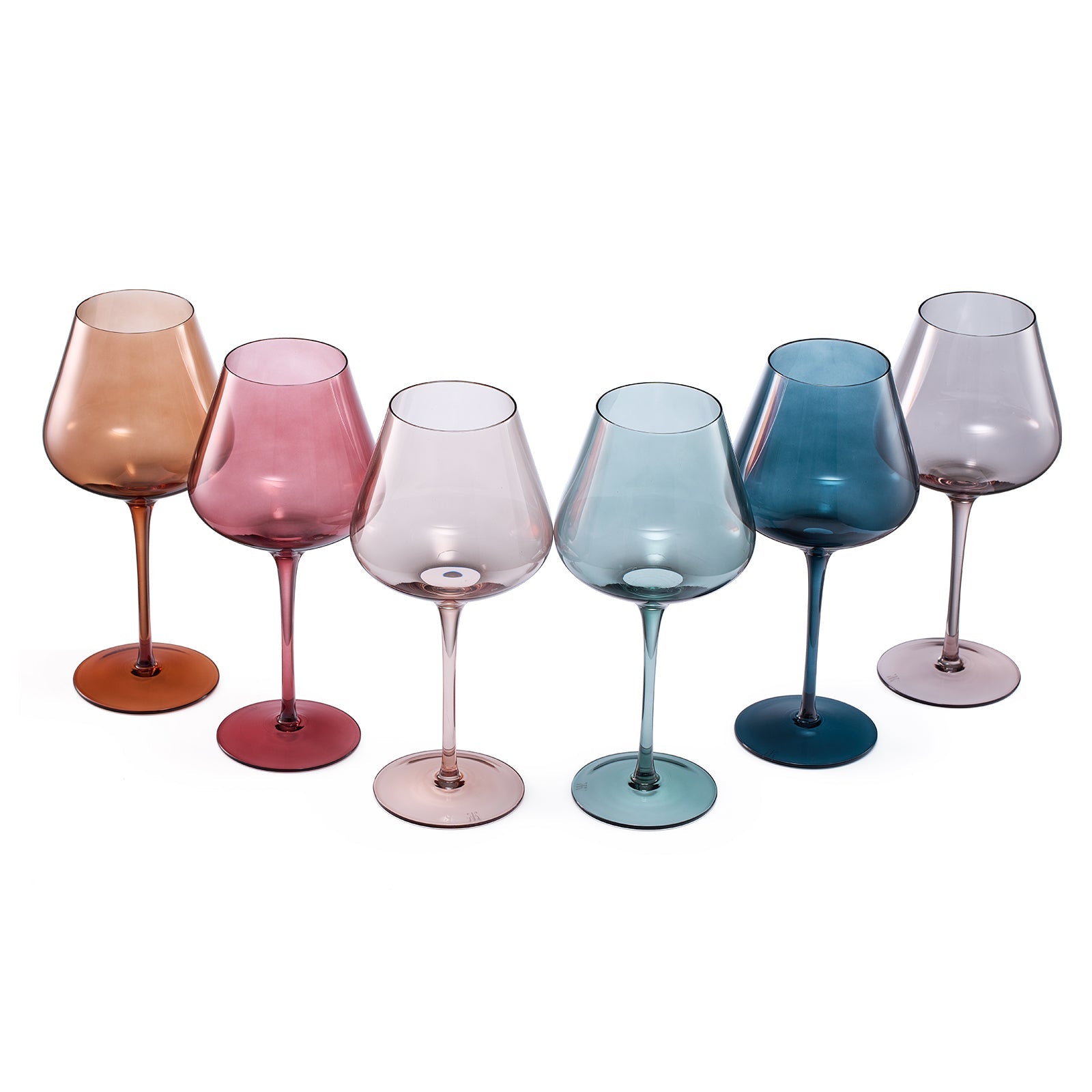 Colored Crystal Wine Glass Set Of 6 Gift For Mothers Day Her Wife Mom Friend Large 20 Oz Glasses Uni