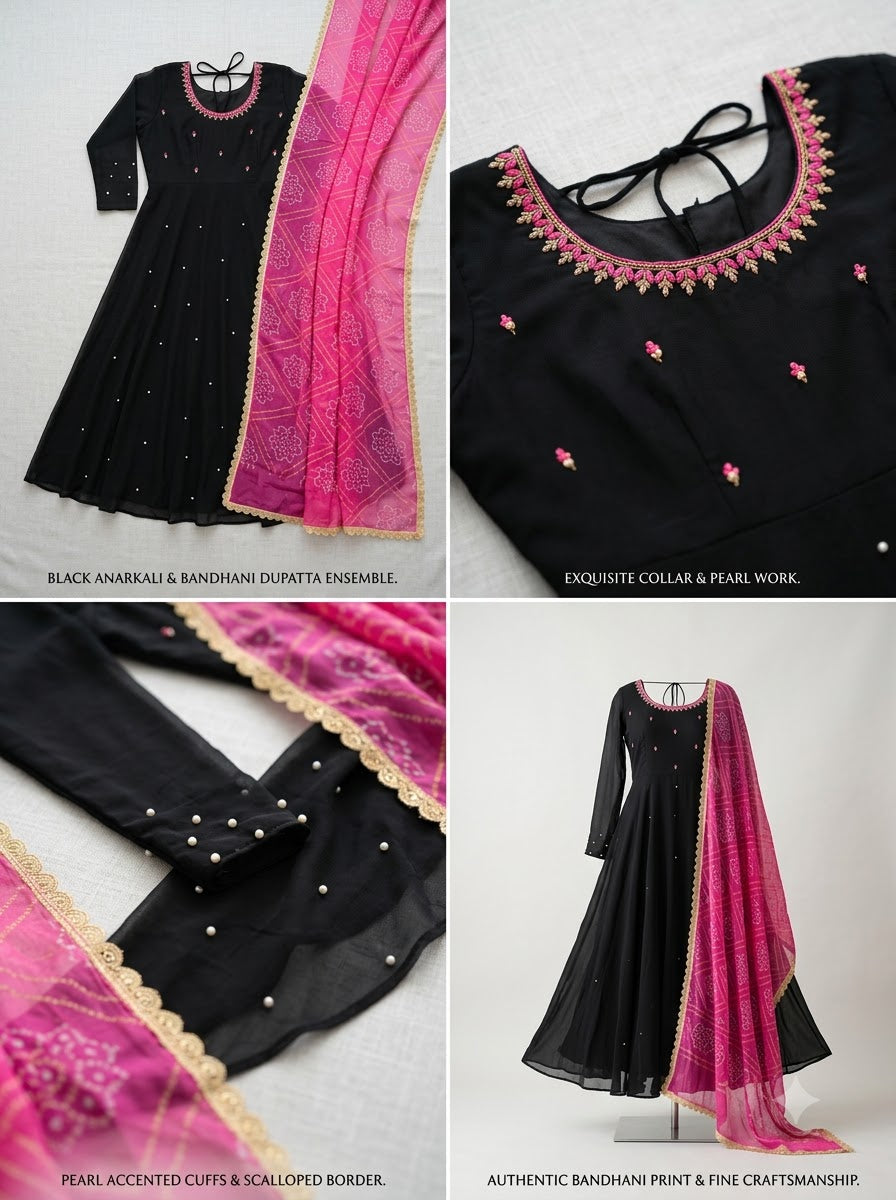 Women'S Solid Georgette Gown Kurta With Dupatta, Long Kurti Ethnic Dress Set For All Occasions