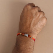 Rudraksh Silver Beads Rakhi Pratha - Jewellery Studio