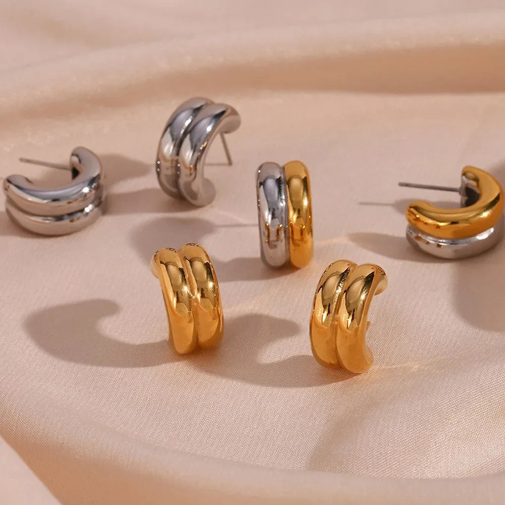 Hypoallergenic Geometric Stud Earrings for Women